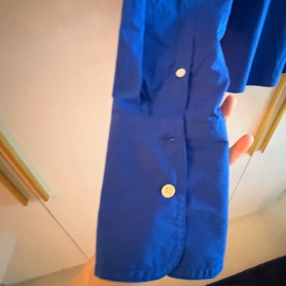 Royal Blue Boxy Cropped Shirt - Picture 4 of 5